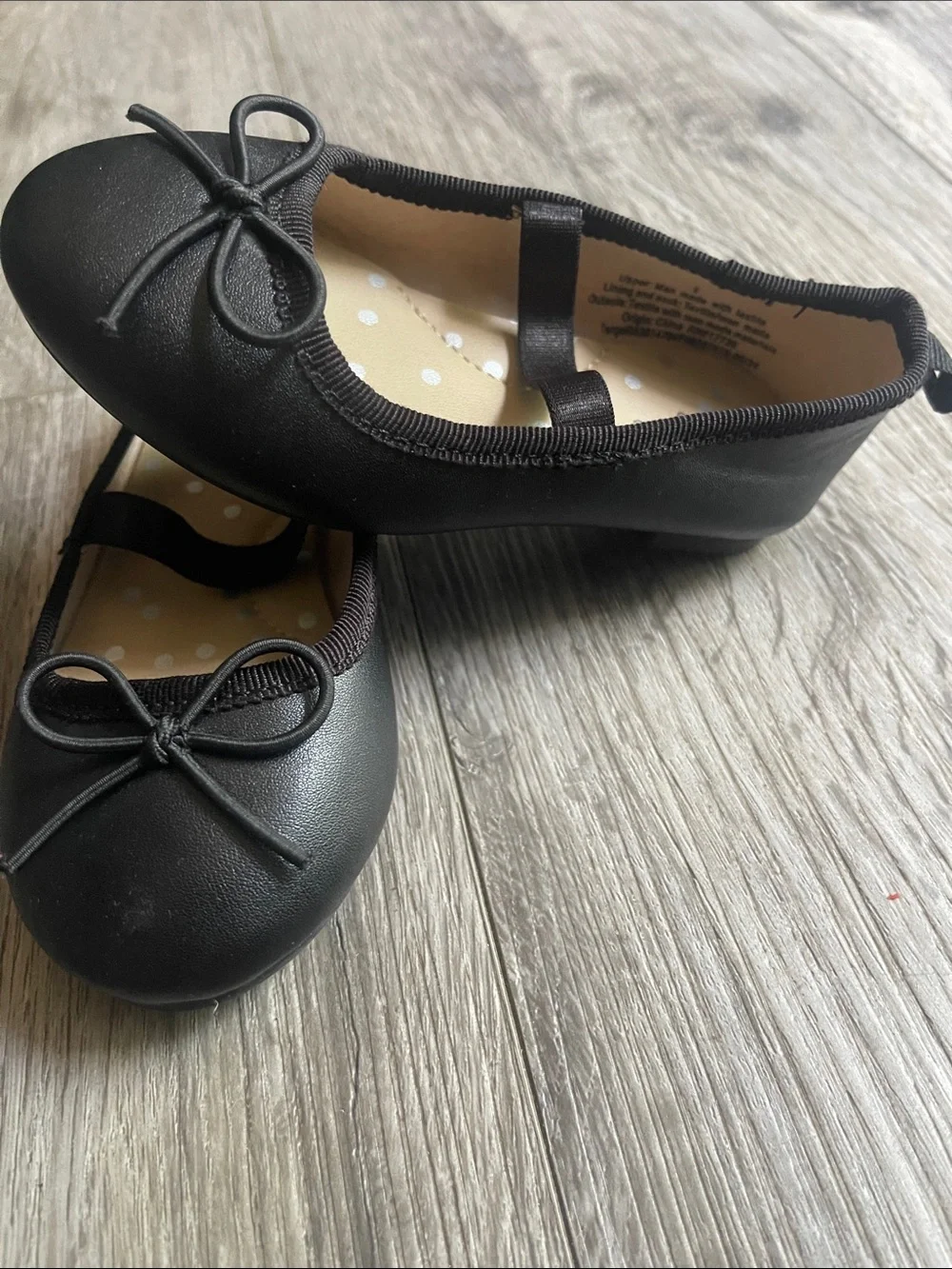 Cat & Jack Black Girls' Mary Jane Ballet Flats with Bow size 6 toddler